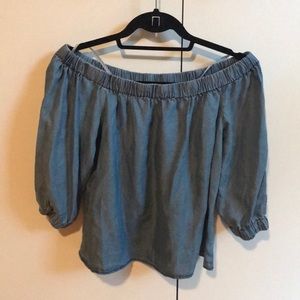 SOFTEST jean off shoulder shirt